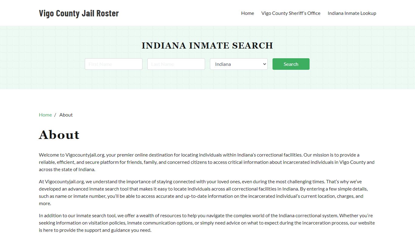 About - vigocountyjail.org
