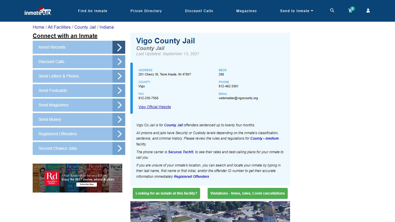Vigo County Jail - Inmate Locator - Terre Haute, IN